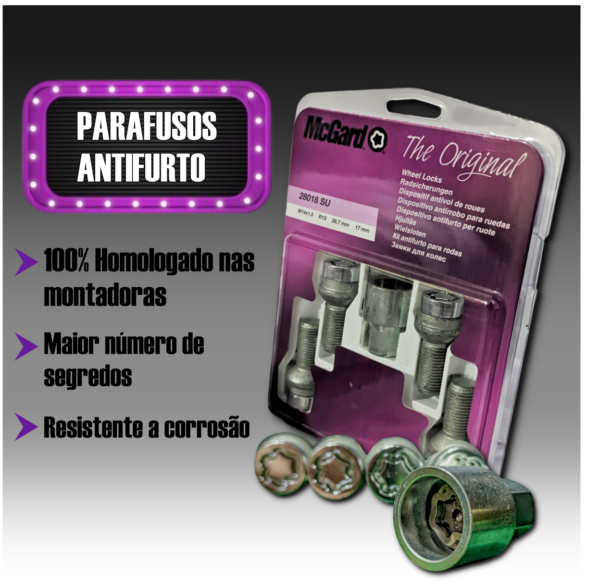 Parafuso Antifurto 28018 Volkswagen Audi Mercedez - Imagem 9